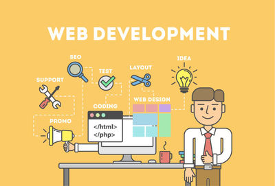 抽象矢量現(xiàn)代網(wǎng)頁(yè)開(kāi)發(fā)主題的插圖設(shè)計(jì)