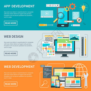 網(wǎng)頁開發(fā)集與線應(yīng)用程序分析服務(wù)孤立矢量插圖